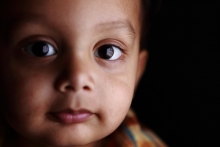 Two-year-old East Indian boy looks forward to a hopeful future.