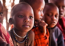 Maasai children in school in Tanzania, Africa.